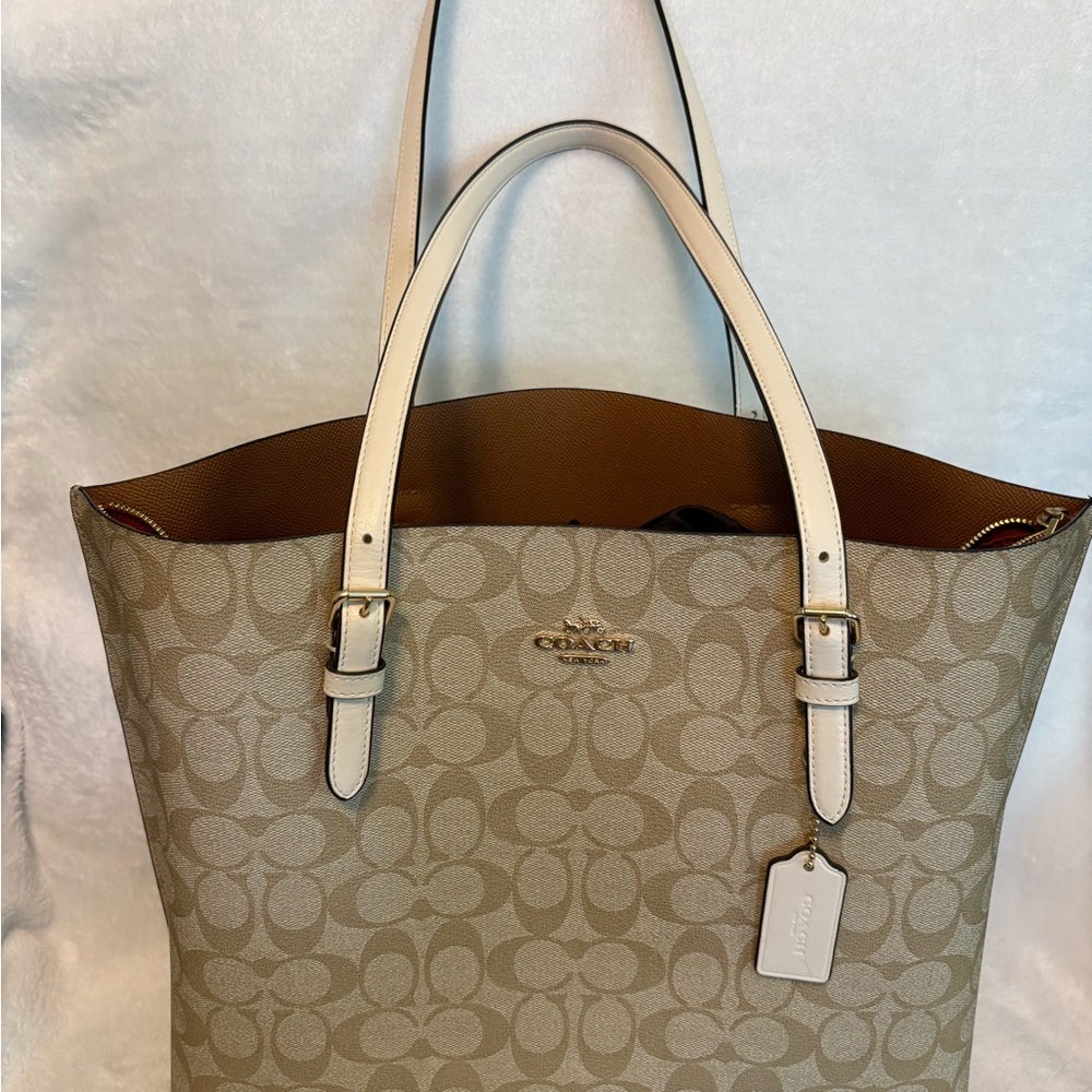 Coach Beige Signature Tote